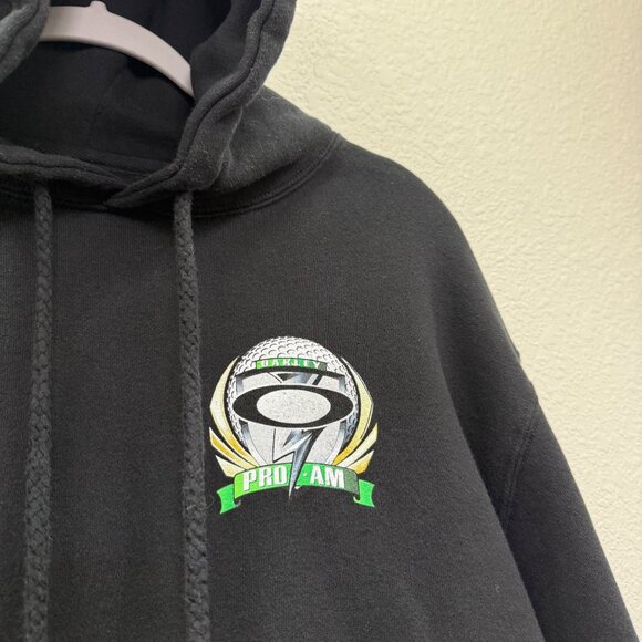 Oakley Pro AM Golf Black Pullover Sweatshirt Hoodie Mens size Medium - Picture 3 of 11